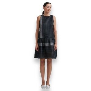 Ace & Jig Black Shadow/Silver Oversized Party Frock Sleeveless Knee Length Dress